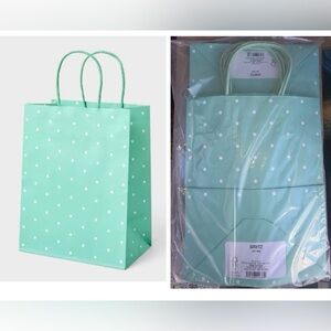 Spritz Paper Gift Bag Mint Green With White Polka Dot/Bundle of 32 gift bags